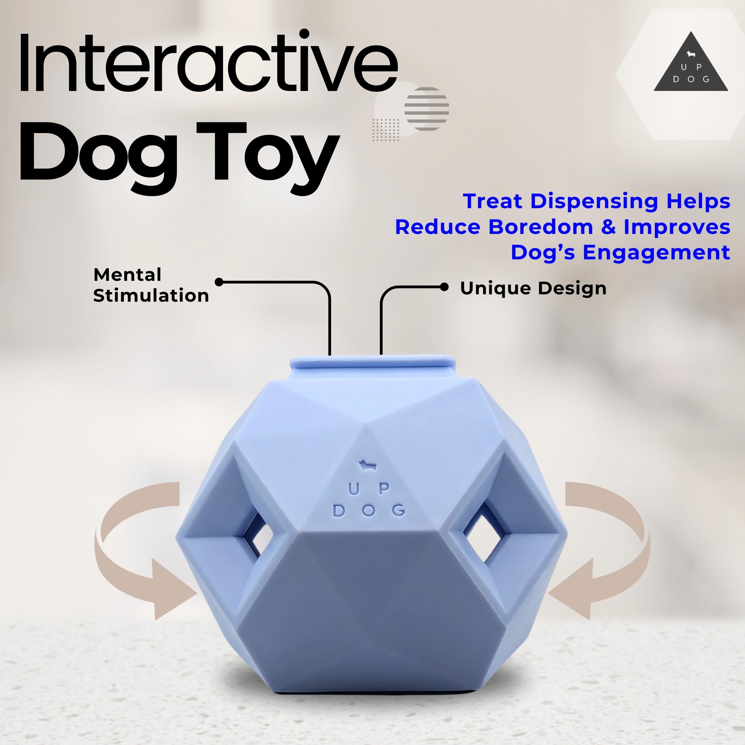The Odin - Rompecabezas dispensador de golosinas, juguete interactivo para perros, azul claro