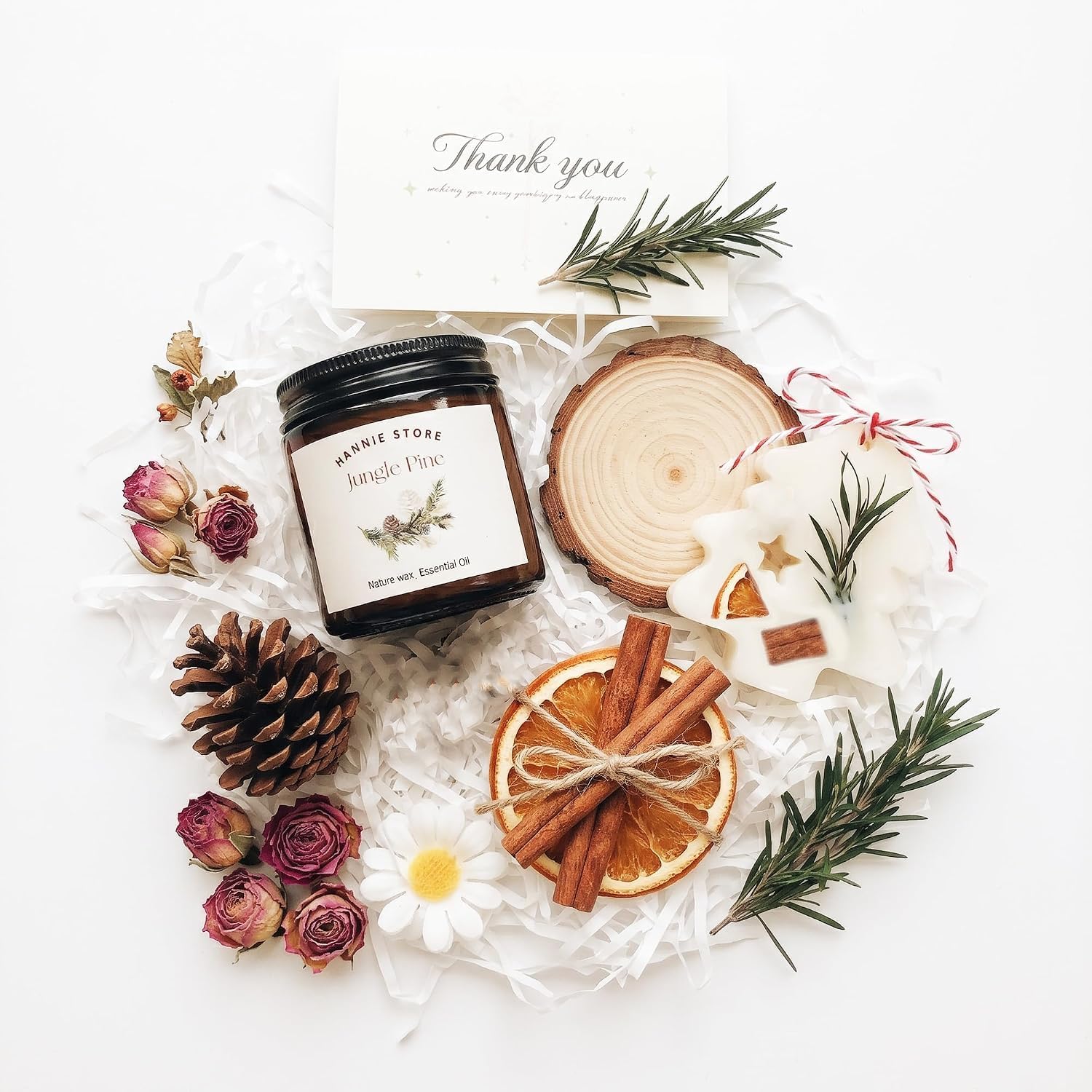 Luxury Christmas Candle Gift Box with Jungle Pine Scented Soy Candle