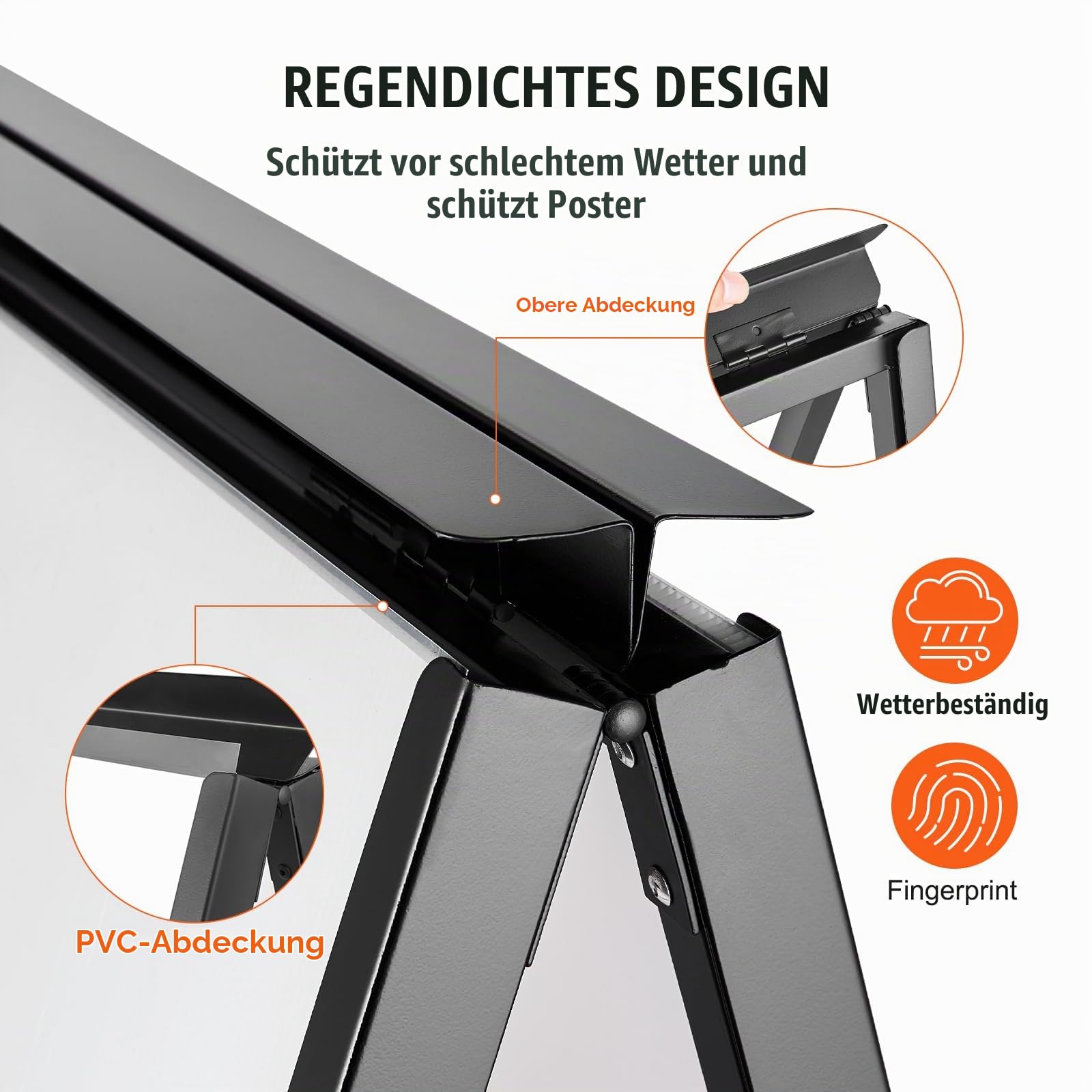 VEVOR Kundenstopper Gehwegaufsteller Werbetafel 61 x 91 cm, Plakatständer Q235-Stahl Plakatständer mit A-Rahmen, Werbeaufsteller Gehwegaufsteller für Restaurants, Bars, Cafés, Unternehmen usw.