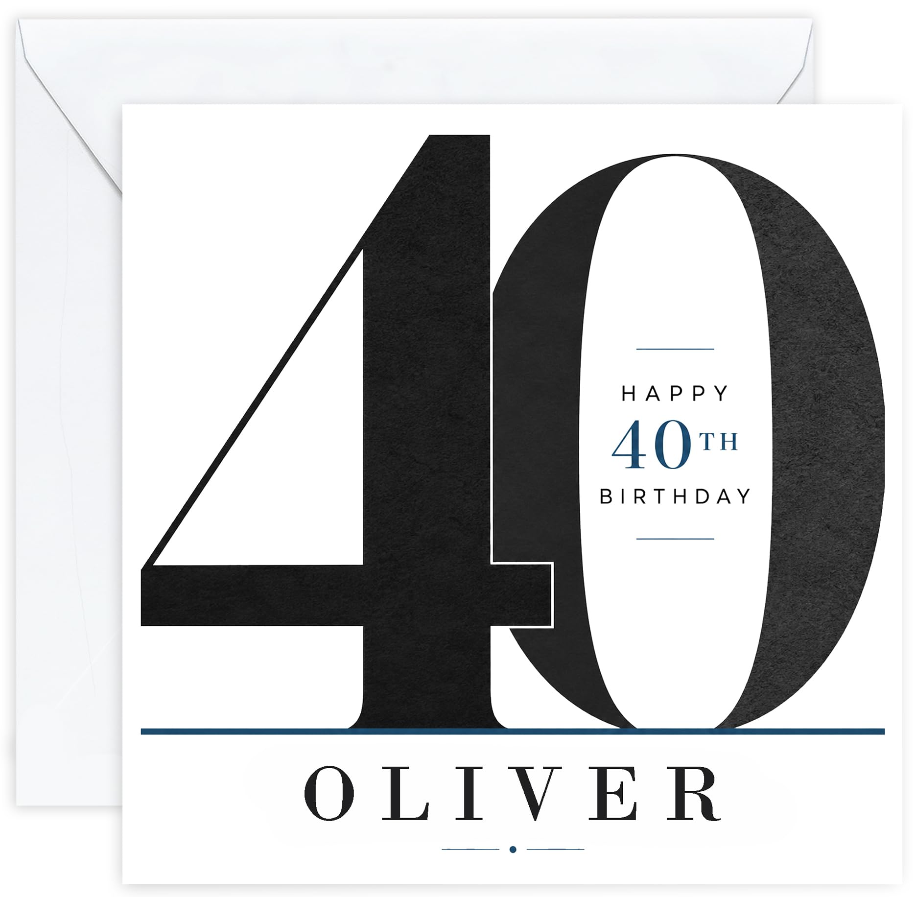 Personalised 40th Birthday Card for Men with Name | Fortieth Birthday Card for Him | 40 Year Old Birthday Card | Husband Dad Son Brother Friend (Design 04)