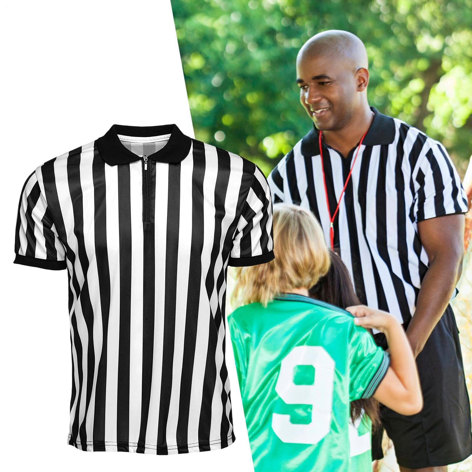 Camiseta de árbitro transpirable para hombre y mujer béisbol fútbol Halloween