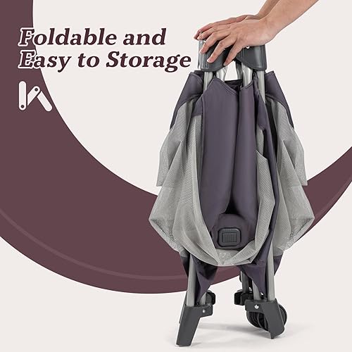 Miniatura 2 de Corralito portátil para bebé 4 en 1, corralito plegable para bebé con moisés extraíble, toldo y cambiador, Playrad infantil, cuna de viaje para