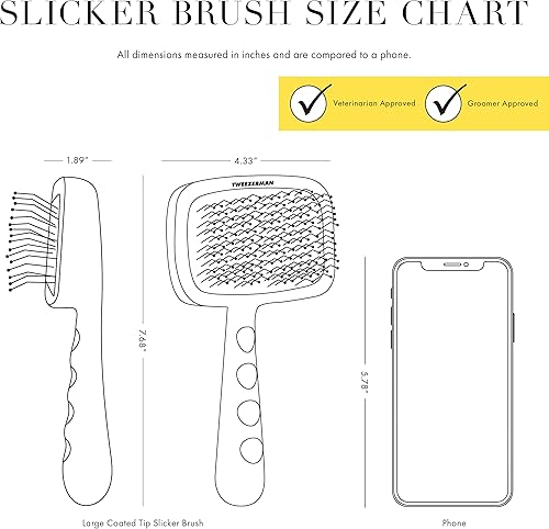 Miniatura 9 de Tweezerman Dog and Cat Slicker Brush for Pets, Grooming Brush with Coated Bristles to Prevent Scratching and Ergonomic Handle