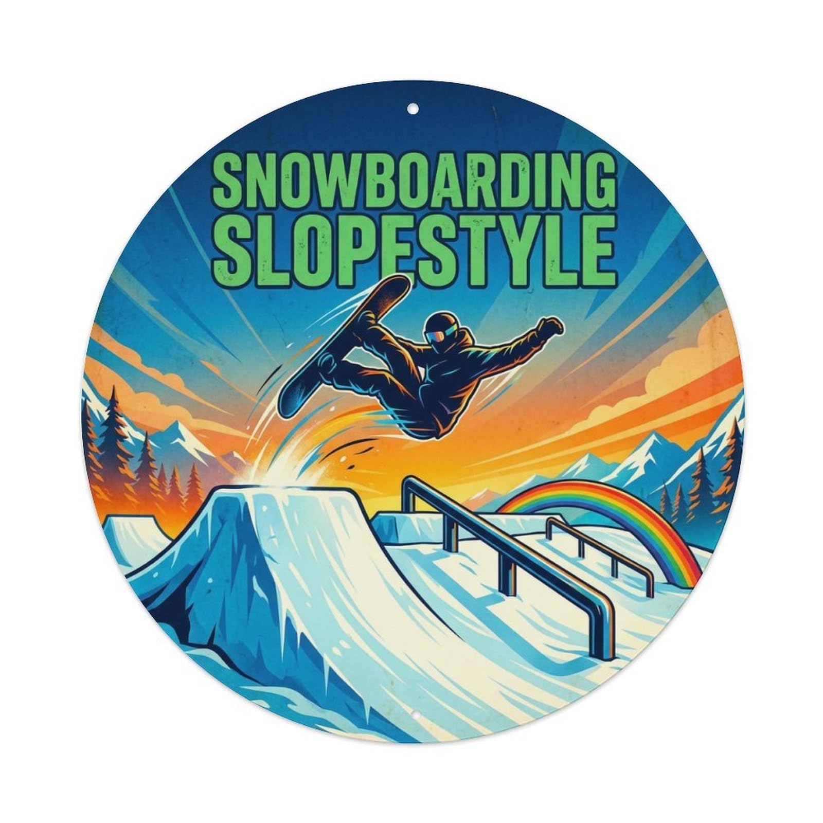 Vintage Snowboarding Slopestyle Extreme Sports Metal Tin Sign