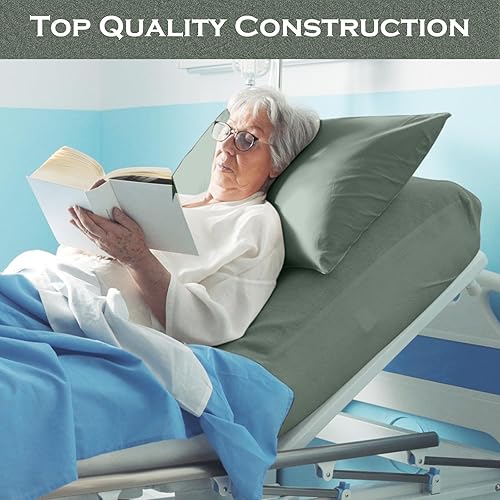 Miniatura 87 de Moukeren Juego de 12 sábanas de hospital para uso doméstico, juego de sábanas bajeras extralargas de 36 x 84 x 14 pulgadas, incluye funda de edredón