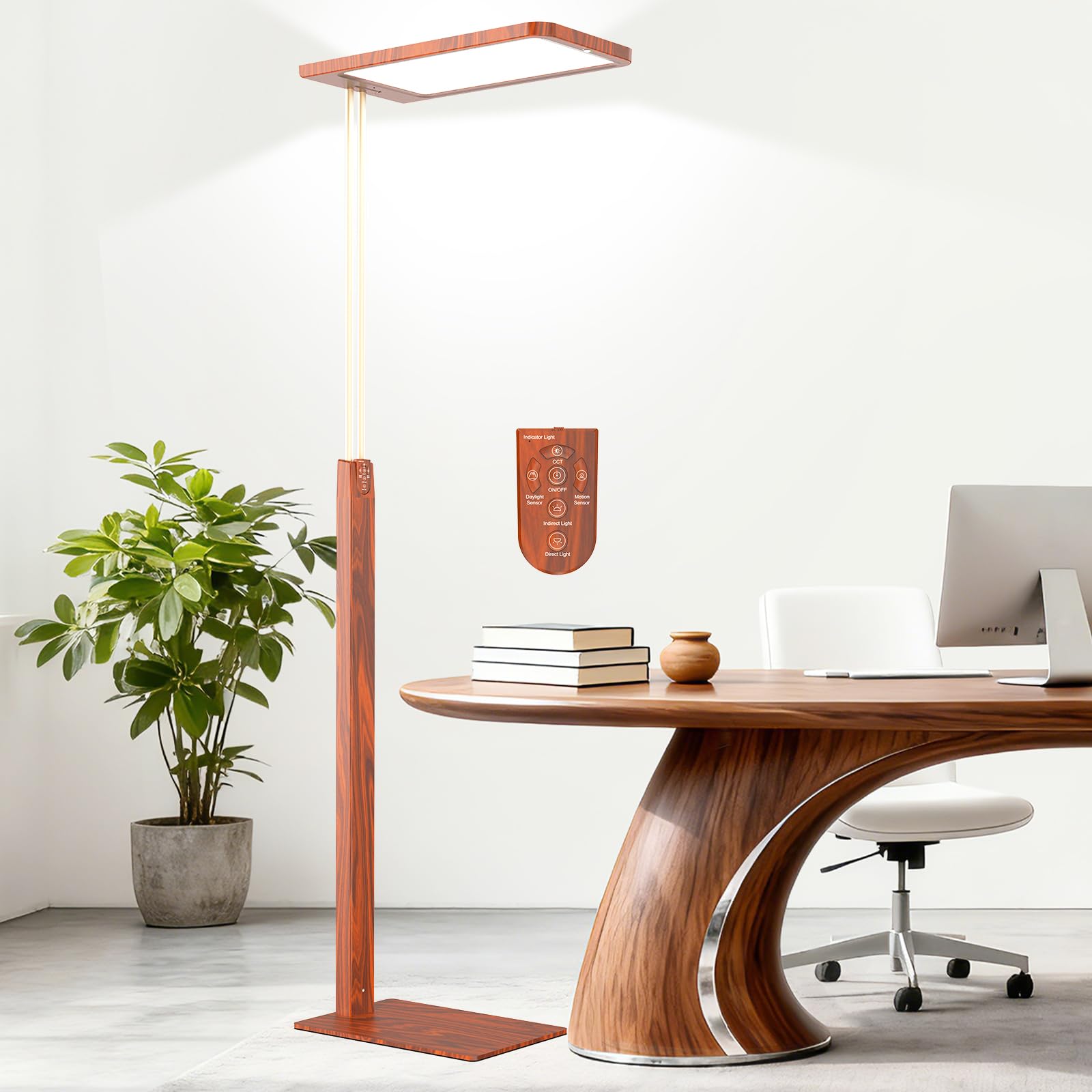 STERREN Vintage Farmhouse Industrial Floor Lamp 76 Full Spectrum Eye-Care Height Adjustable Reading Lamp 2700K-5000K Dimmable Office LED