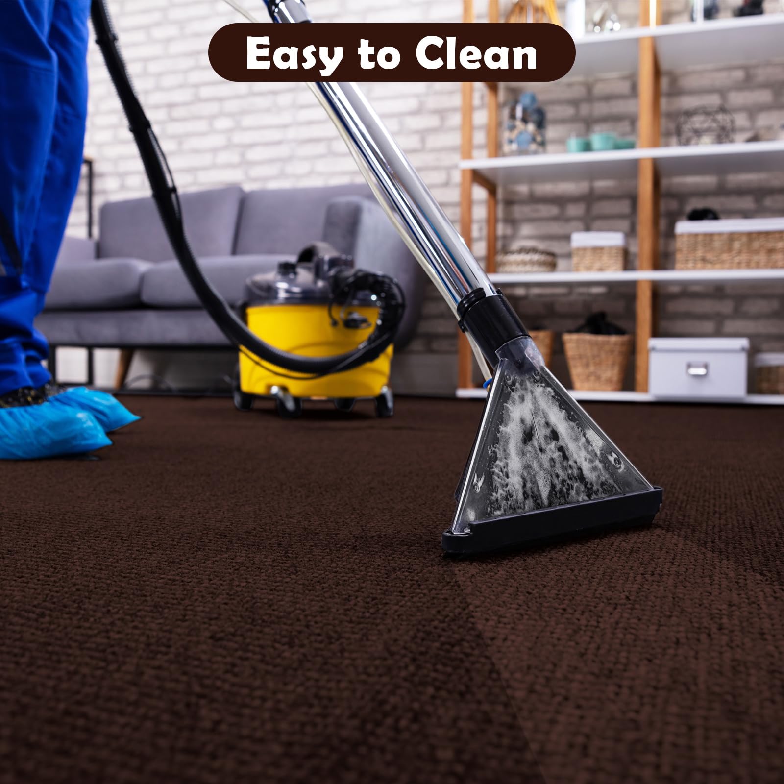 Selbstklebende Teppichfliesen, 30 Stück, Braun, 30 x 30 cm, rutschfest, strapazierfähig, quadratisch, leicht anzubringen und zu verlegen, ideal für Büro, Wohnzimmer und Schlafzimmer, zum Abdecken von