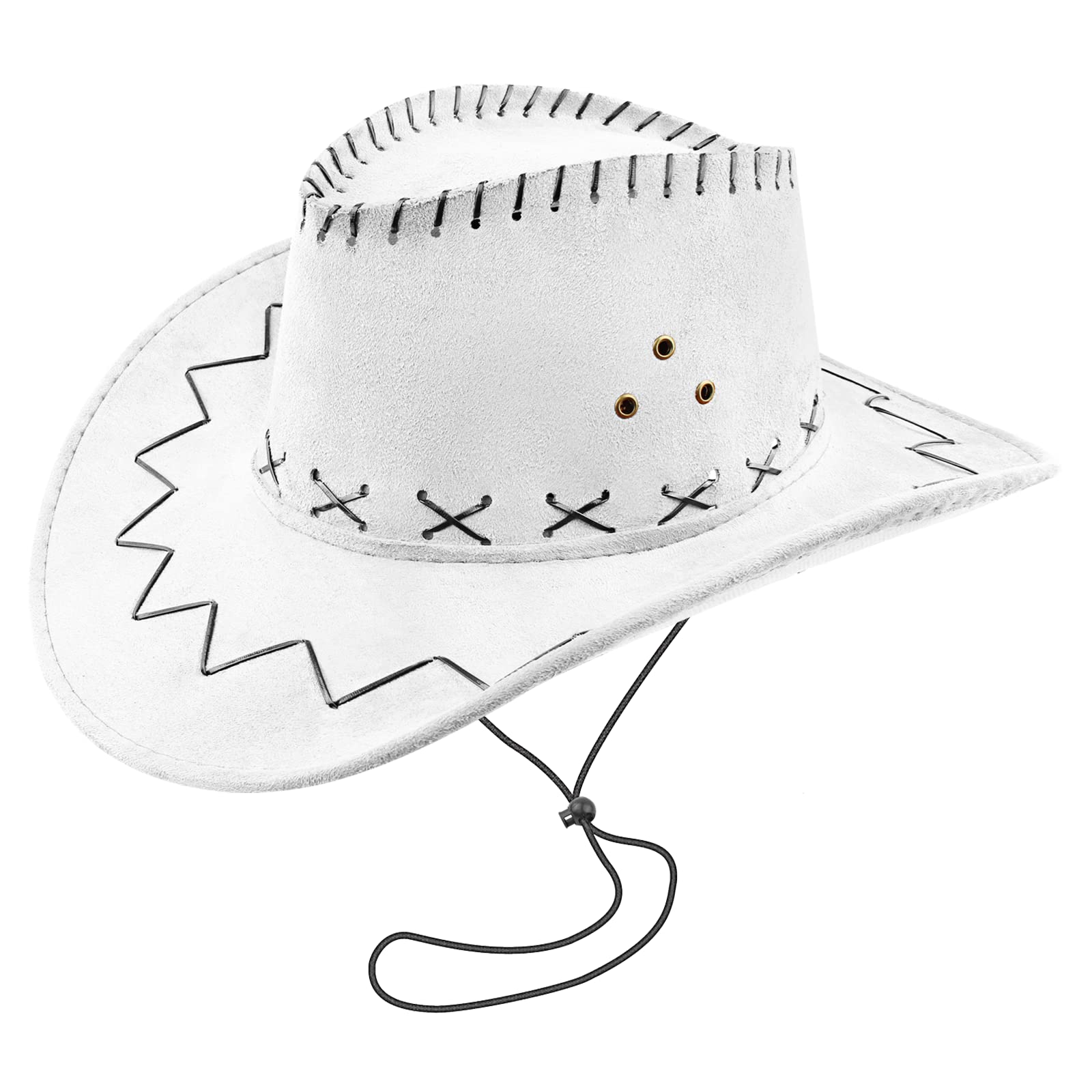 HMILYDYK Sombrero de vaquero de ala ancha, sombrero de vaquera, color blanco