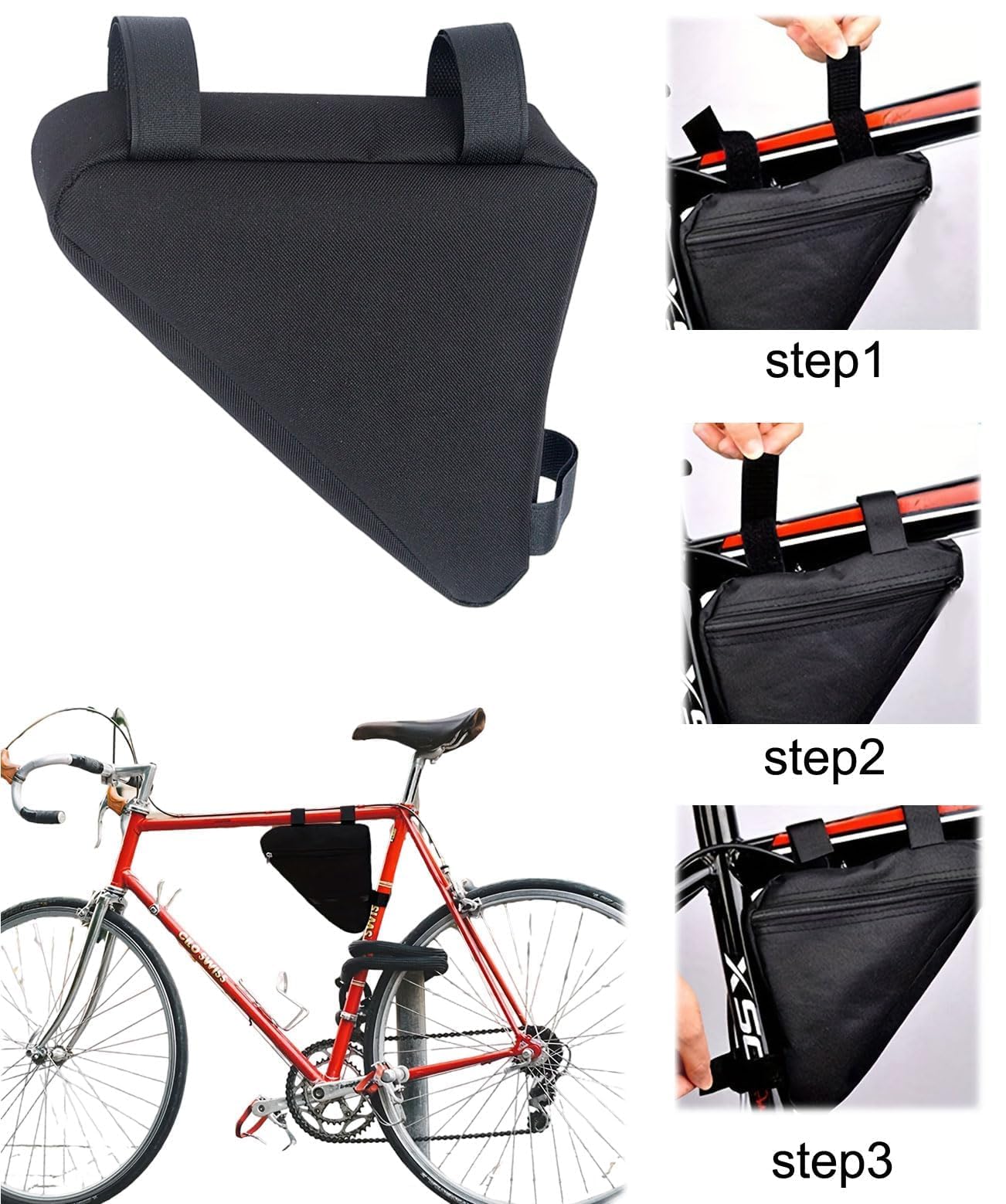 Levigo Sac De Rangement Triangulaire Pour Vélo - Pochette Étanchée Portable Pour Cadre Avant, Résistante à L'Eau, Idéale Pour Accessoires De Cyclisme