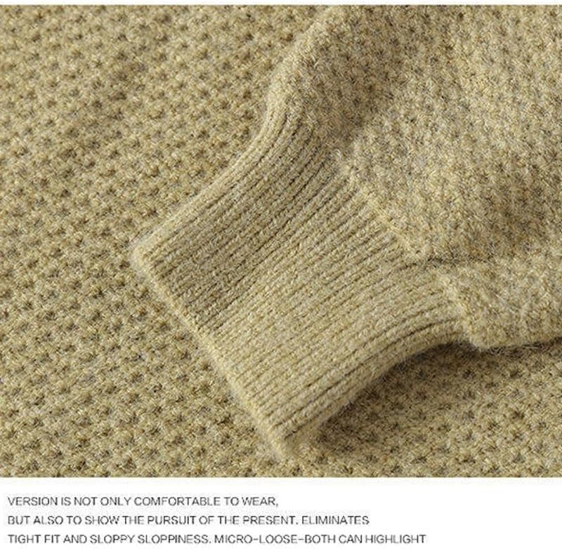 Men's Winter Casual Round Neck Sweater Base Knit Oversized Loose Sweaters