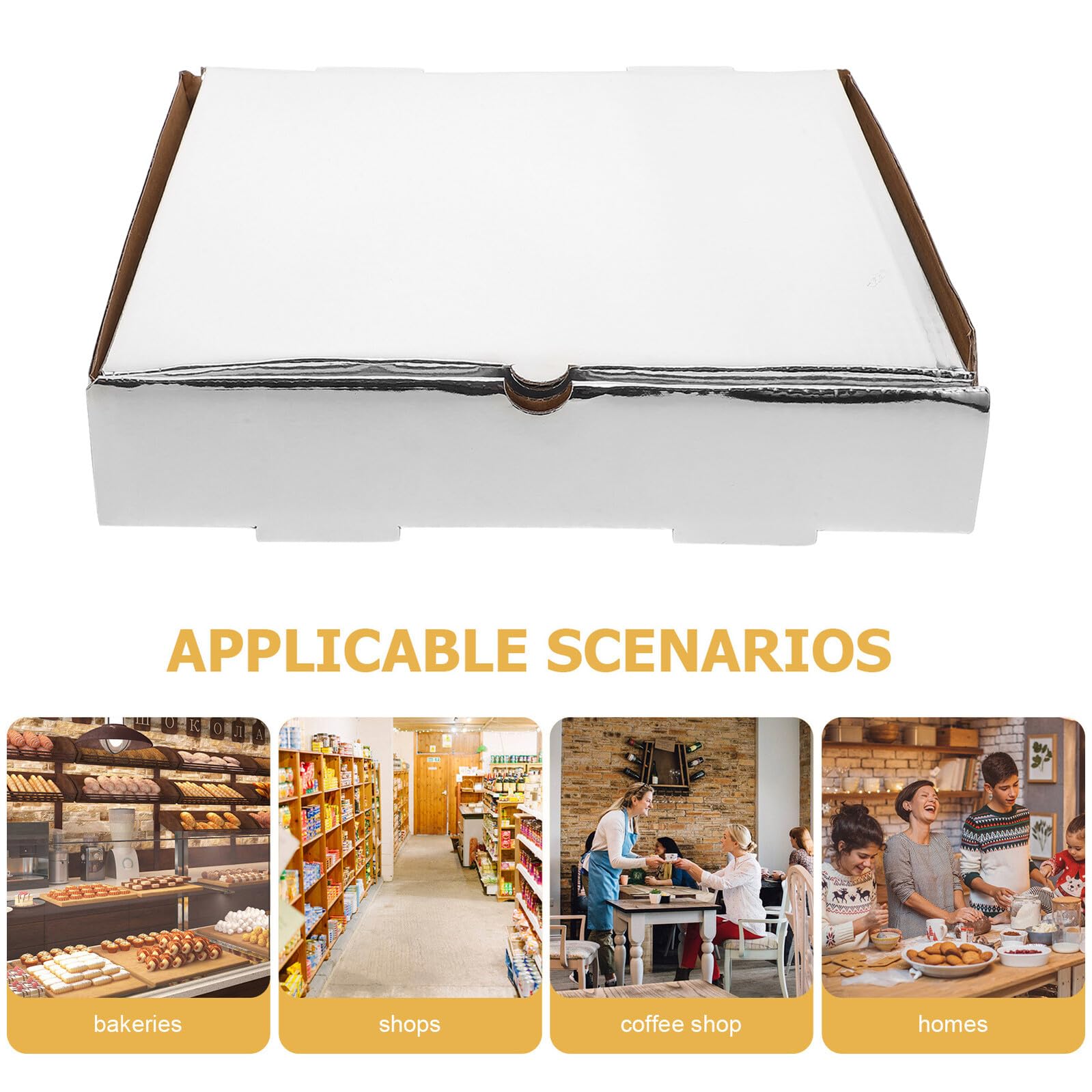 10 Cajas de Pizza de Papel Grueso para Llevar, Fáciles de Transportar, Cajas de Envío para Panaderías y Restaurantes