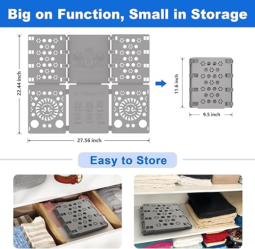 Miniatura 3 de BoxLegend V3 - Tabla plegable para camisas, carpeta de ropa, carpetas de plástico duradero para lavandería, tablas plegables, color gris