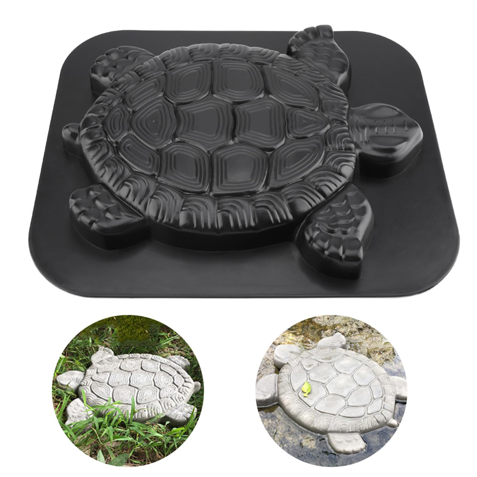 aqxreight Pavage de Chaussée en Béton Moule personnalisé Tortue Design pour Jardin Aménagement Paysager ABS Noir 1 Set