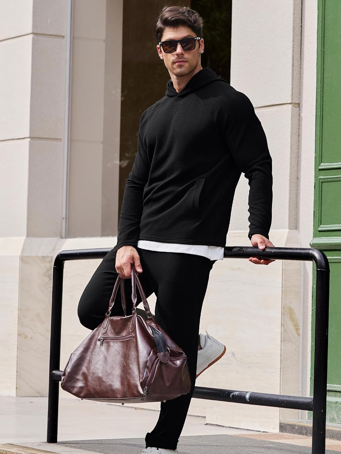 JMIERR Mens Textured Track Suits 2 Piece Set with Hoodie Sweatshirt and Sweatpants 2025 Casual Sweatsuit Set Airport Outfits - Image 9