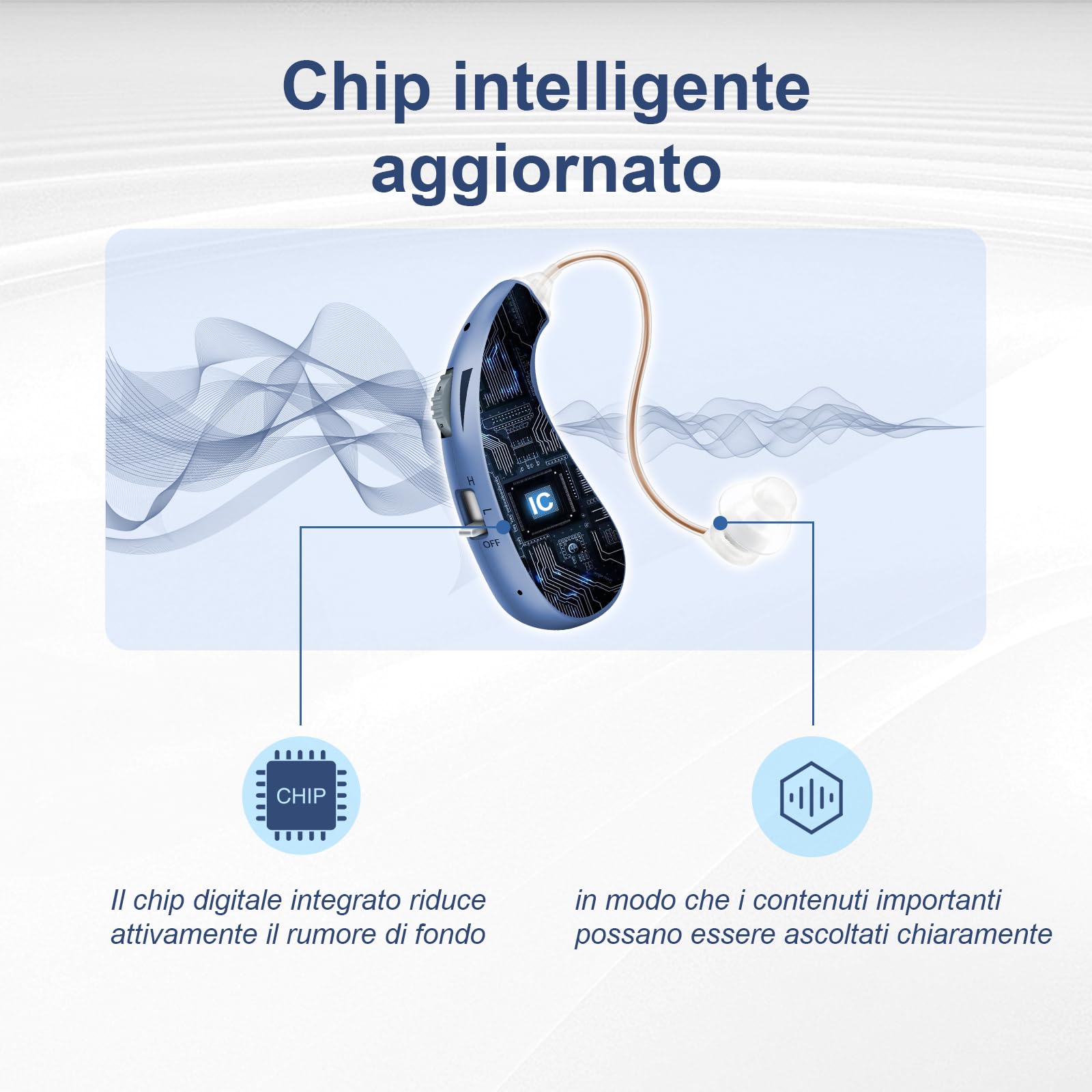 BRITZGO Esperienza di ascolto a tutto tondo, tecnologia di elaborazione digitale del segnale, modalità ricaricabile, durata della batteria di 40 ore, qualità del suono ad alta fedeltà（blu）