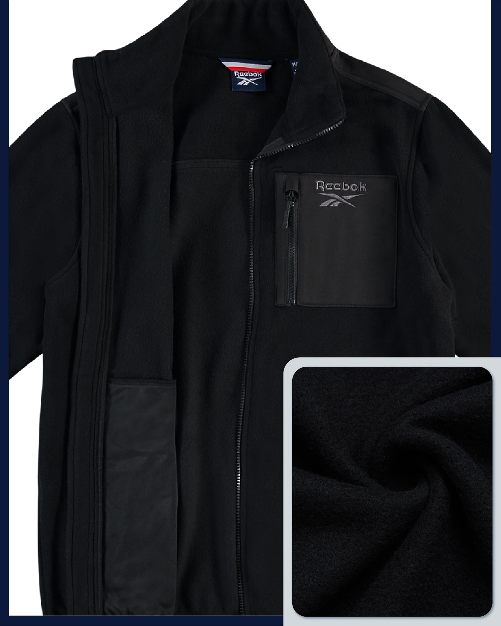 Reebok Herren M Polar No Hood Fleece-Oberbekleidungsjacken