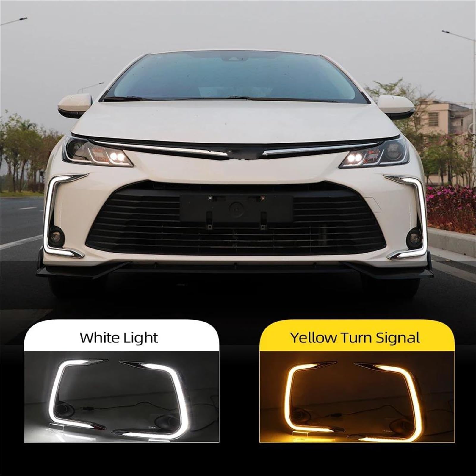 Luz Diurna Impermeable Con Señal Giro Amarilla Para Toyota Para Corolla 2019, 2020, 2021 Y 2022