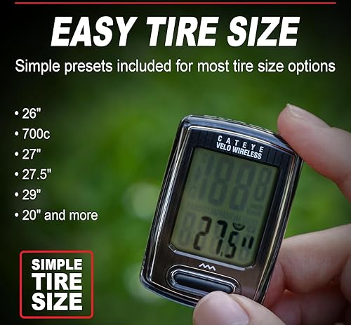 Miniatura 8 de CATEYE Velo - Computadora inalámbrica para bicicletas, ciclocomputadora analógica inalámbrica, velocímetro y odómetro, seguimiento de calorías,