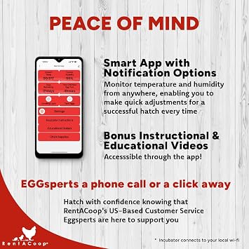 RentACoop 16-Egg Smart Incubator App Controlled, Auto-Turn, Built in Candling Light Perfect for Chickens, Ducks, and Quail!