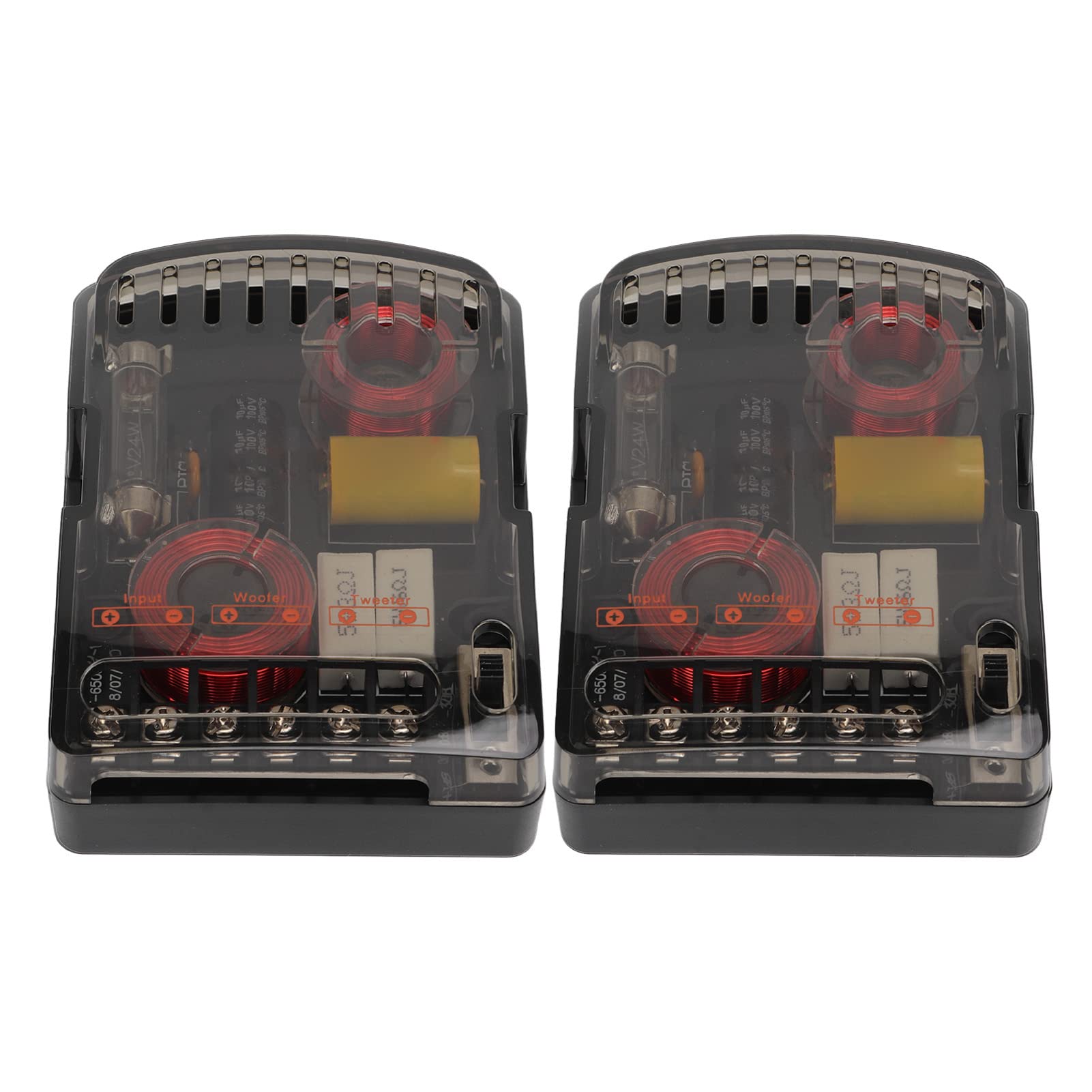 Car Audio Crossover, 2 Pezzi Car Audio Crossover 160W Divisore di Frequenza Universale per Altoparlanti Ad Alte Prestazioni 12V