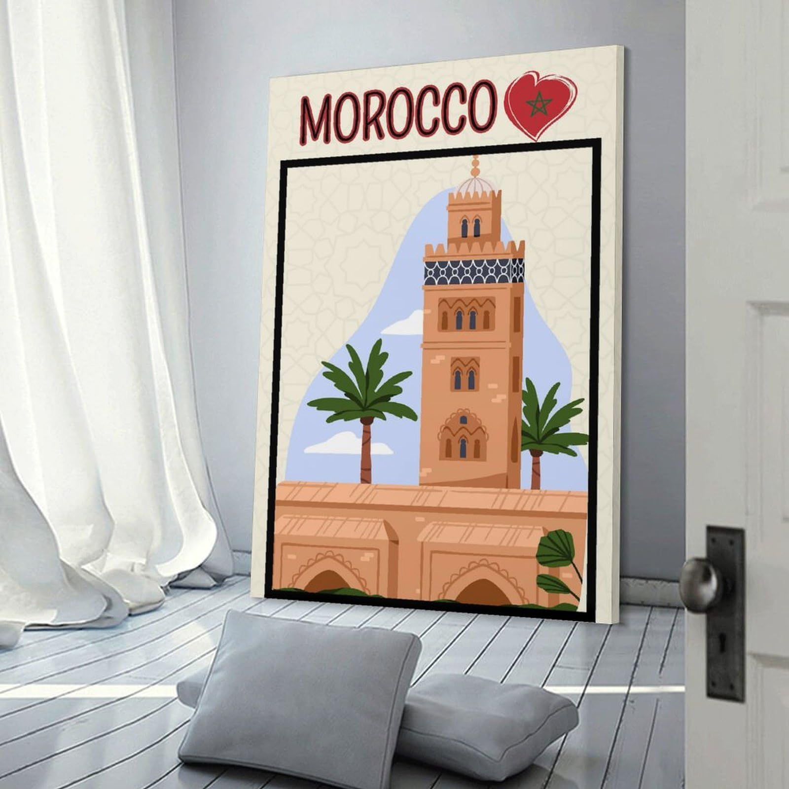 Junmoney Canvas Art Print Morocco Travel (2), 24x36inch(60x90cm), for Gallery Wall Layouts in Home Or Office, A Versatile Canvas Print for Layering