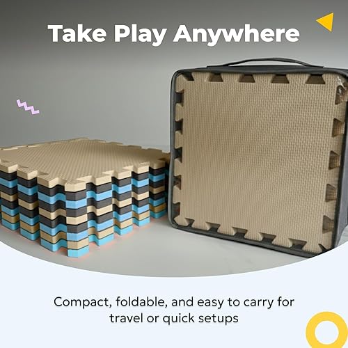 Vista 105 de MioTetto Alfombra de juegos para bebés de espuma suave no tóxica, tapete de juegos para niños y niñas, alfombrilla con rompecabezas de 36/16 piezas