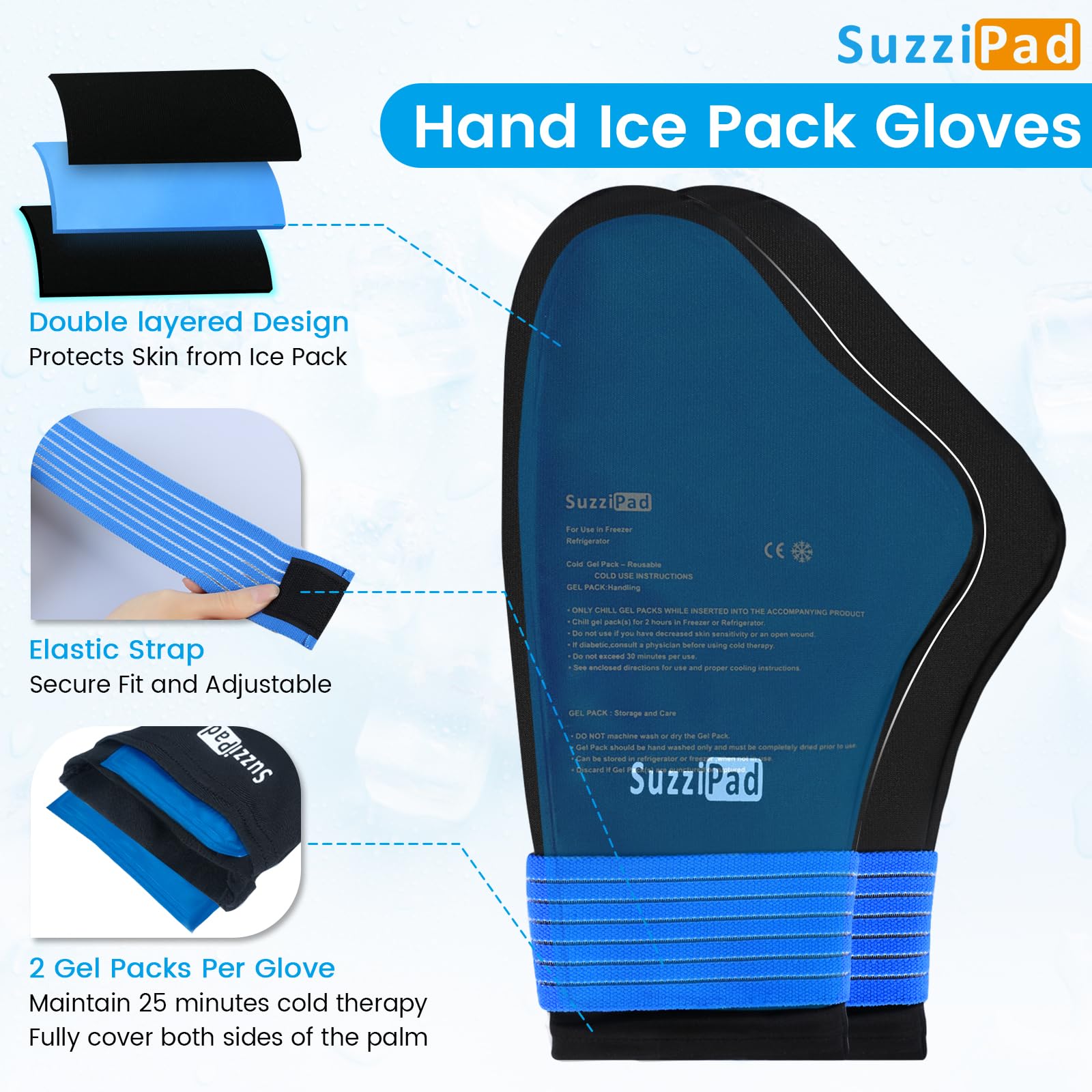 Amazon.com: SuzziPad Cold Therapy Socks & Hand Ice Pack, Cooling