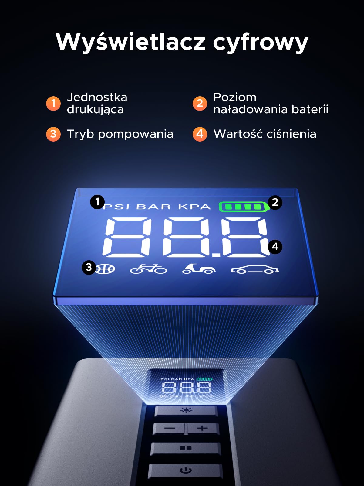 UGREEN 3 w 1 Powerbank 10000 mAh do samochodów z pompką | Ładowarka samochodowa 1000A, duża pojemność, 150 psi, akumulator samochodowy 12 V do benzyny i oleju napędowego, przenośna