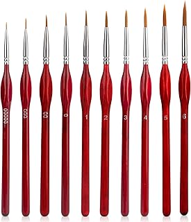 Yoseng 10 Pieces Fine Detail Paint Brush Miniature Painting Brushes Kit Mini Paints Brush Set for Acrylic, Watercolor, Oi...