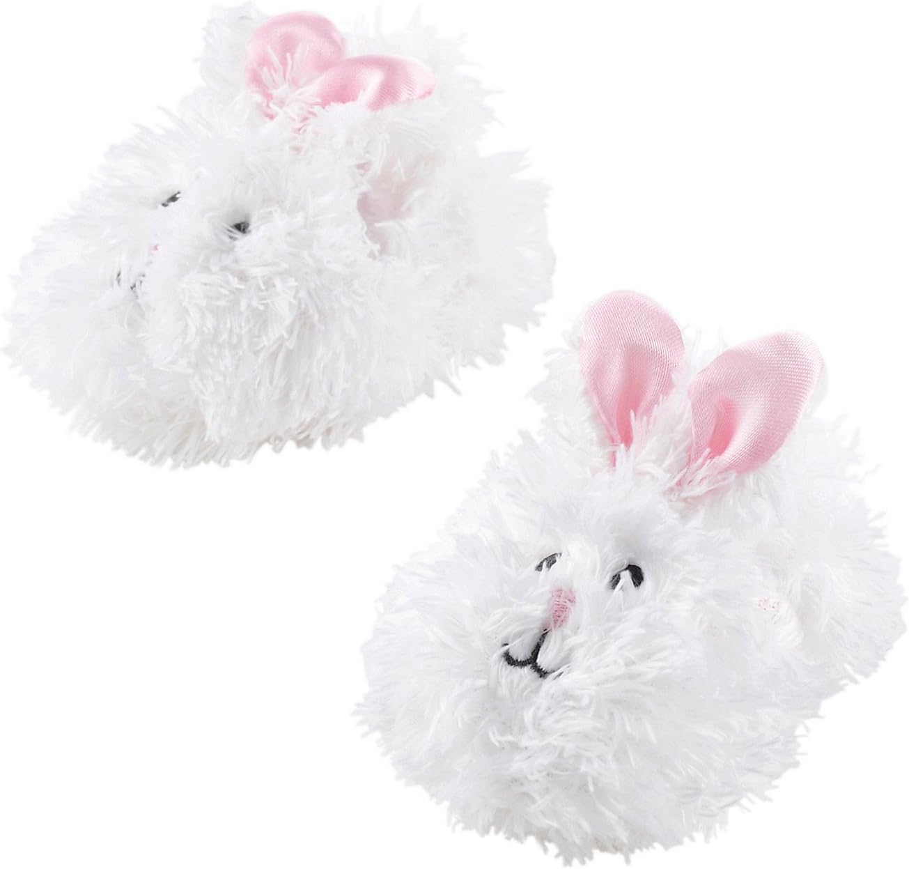 Cuddle Bear Baby Girls' White Fuzzy Bunny Socks 0-6 Months