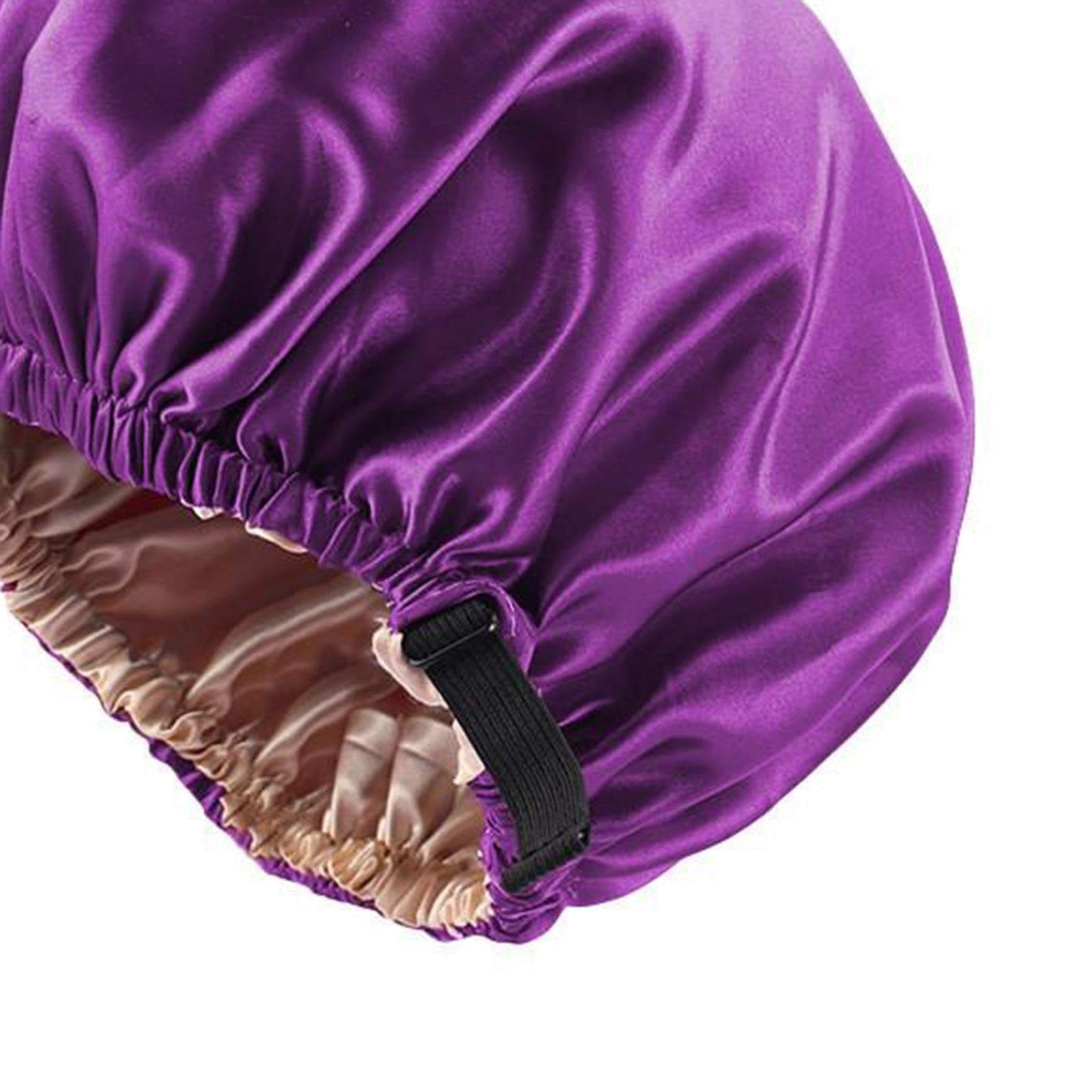 Gorro de satén de seda para dormir de noche para cabello natural rizado morado, Juego de 10 (morado), 8