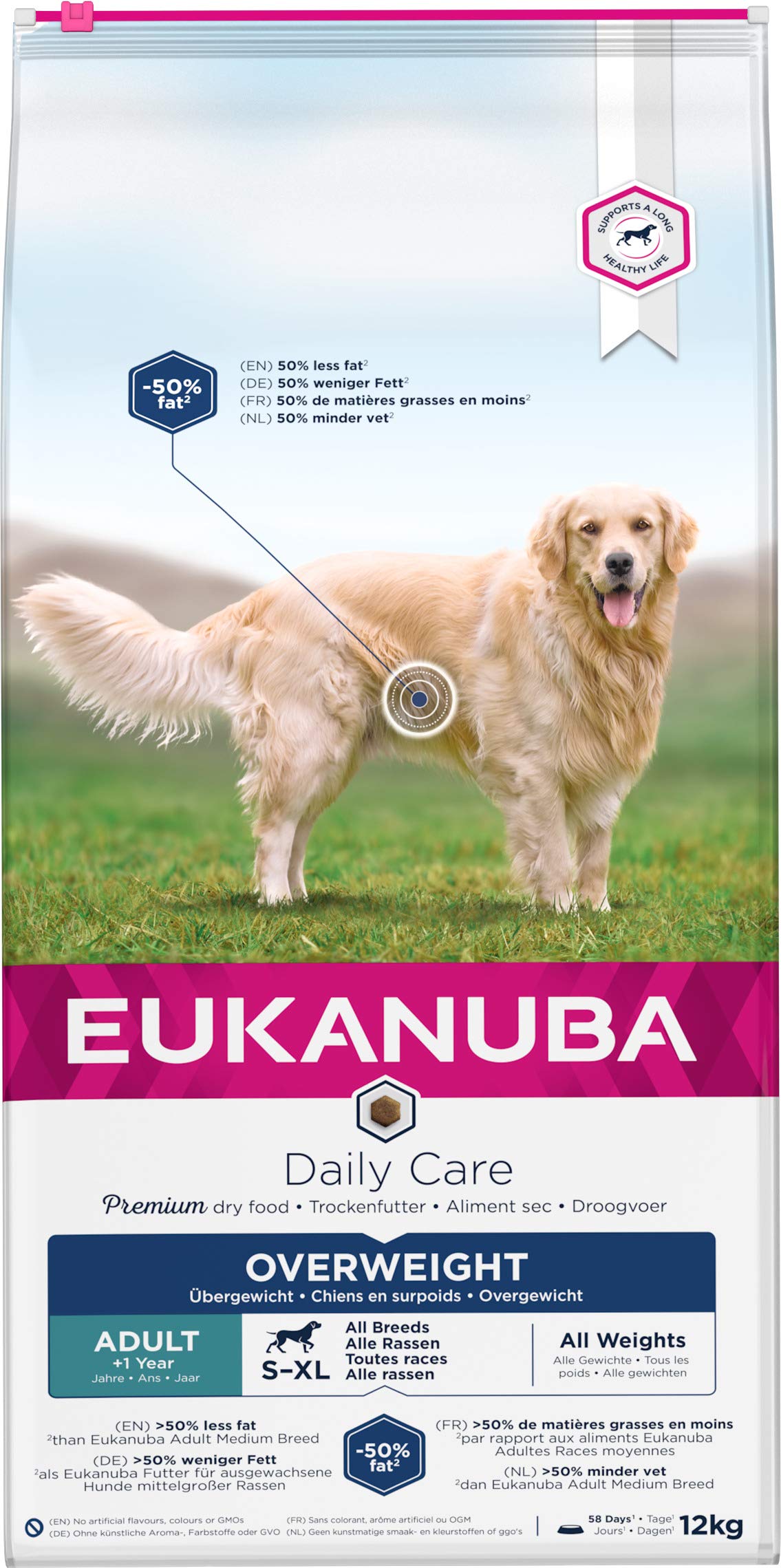 Eukanuba Adult Daily Care Dorosłe psy z nadwagą lub sterylizowane kurczak 12kg