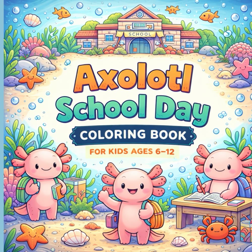Axolotl School Day Coloring Book for Kids Ages 6–12: Fun School-Themed Coloring Pages Featuring Cute Axolotl Friends, Classroom Adventures, Learning ... Big adventures, Endless creativity.)