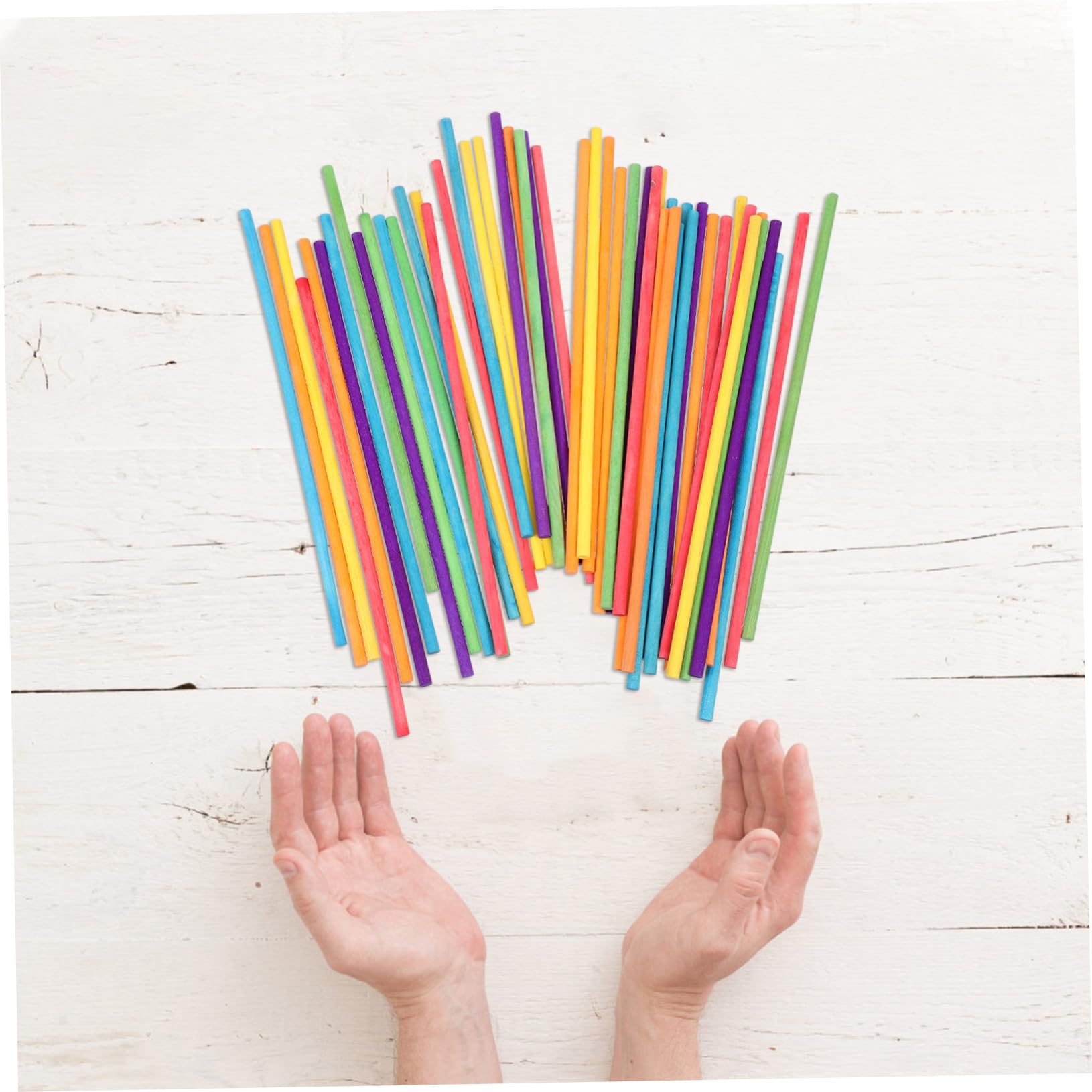 OFFSCH 100pcs Colored Wooden Musical Sticks Boy Girl Percussion Instrument Sticks for Early Education Safe Rounded Edges for Classroom Rhythm Activities