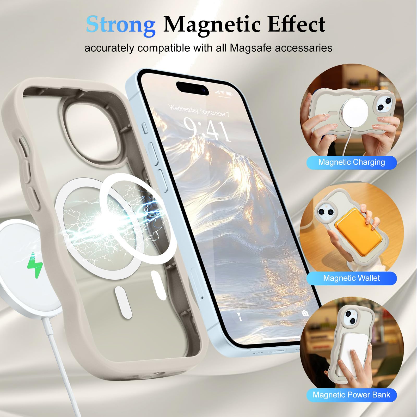 Cellularline Gloss Mag - IPhone 15 Plus Custodia Con Magneti Per La Ricarica E Laggancio Allalimentatore Magsafe Pidceeglossmagiph15maxk