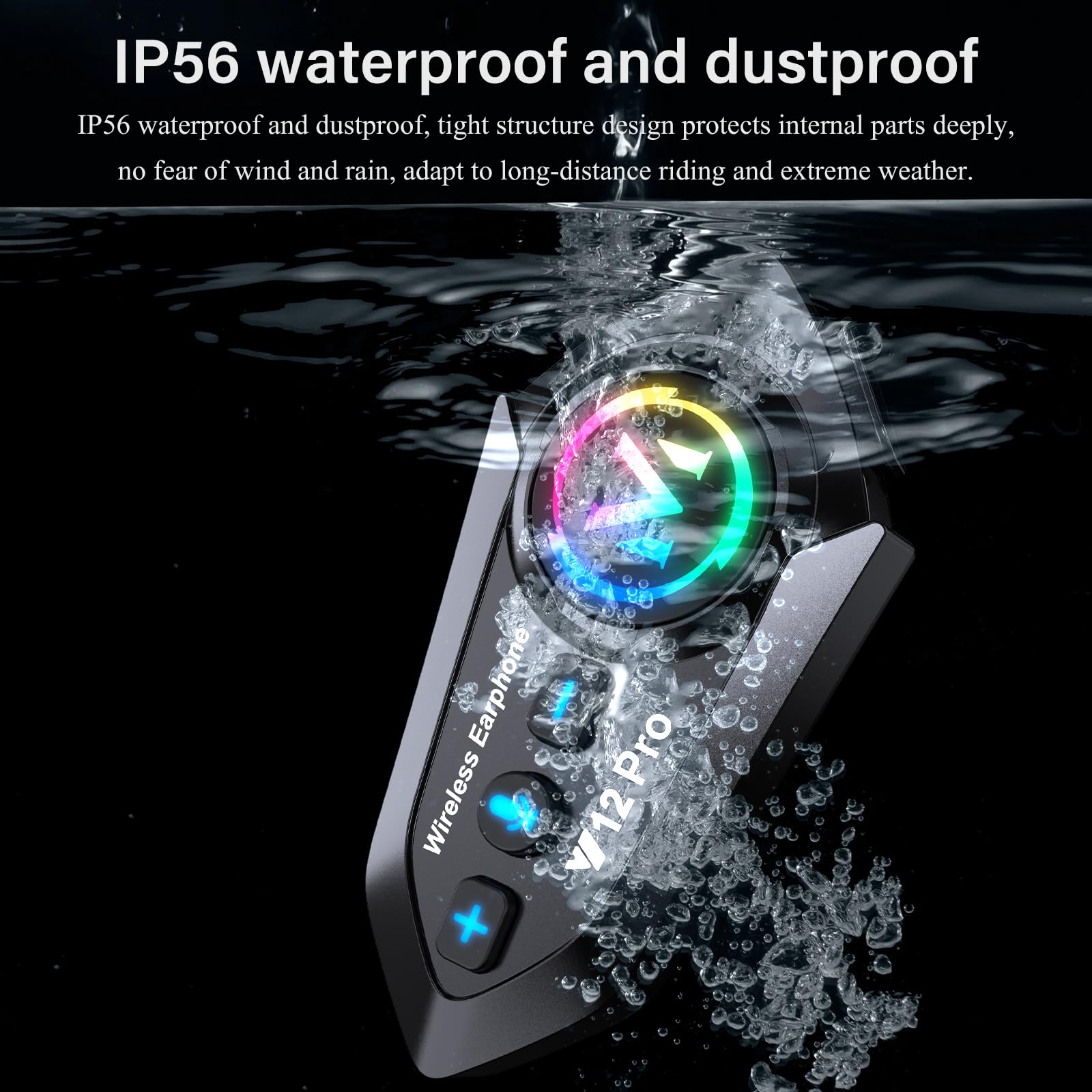 Motoradhelm Bluetooth 5.4 Headset Motorrad Helm Bluetooth Headset mit Dual-Chip für Audio-Multitasking Helm Gegensprechanlage Kopfhörer Kommunikationssystem für 2 Fahrer mit 500m Kompatibel Alle Helme