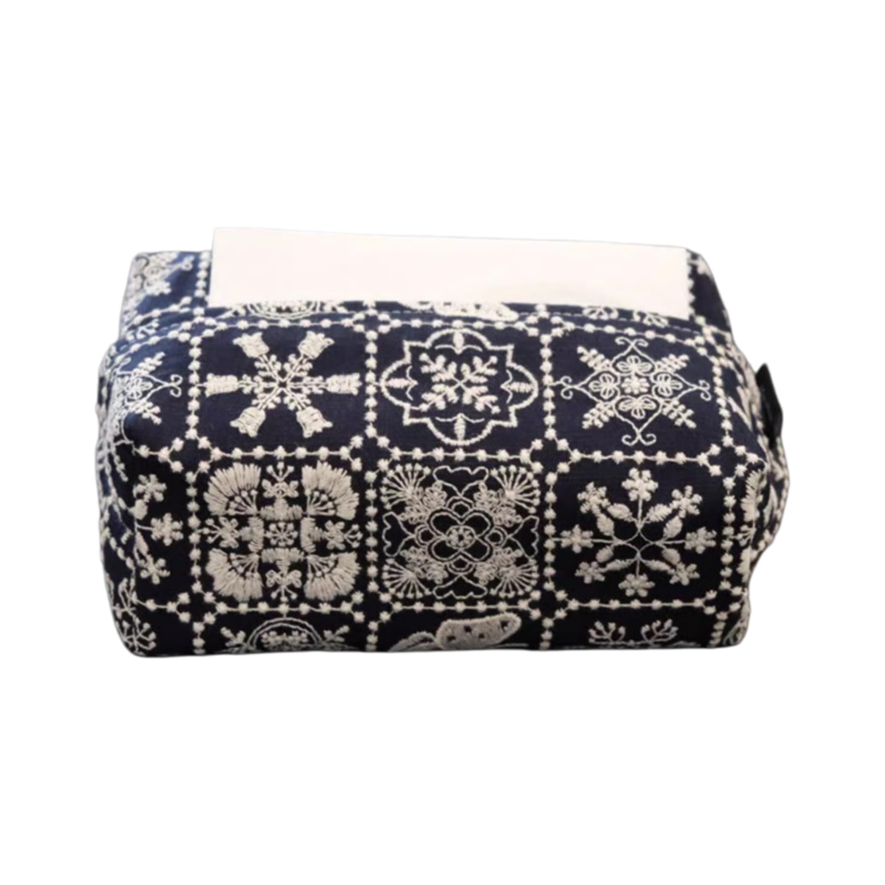 Washable Embroidered Fabric Rectangular Tissue Box Cover Home Decor