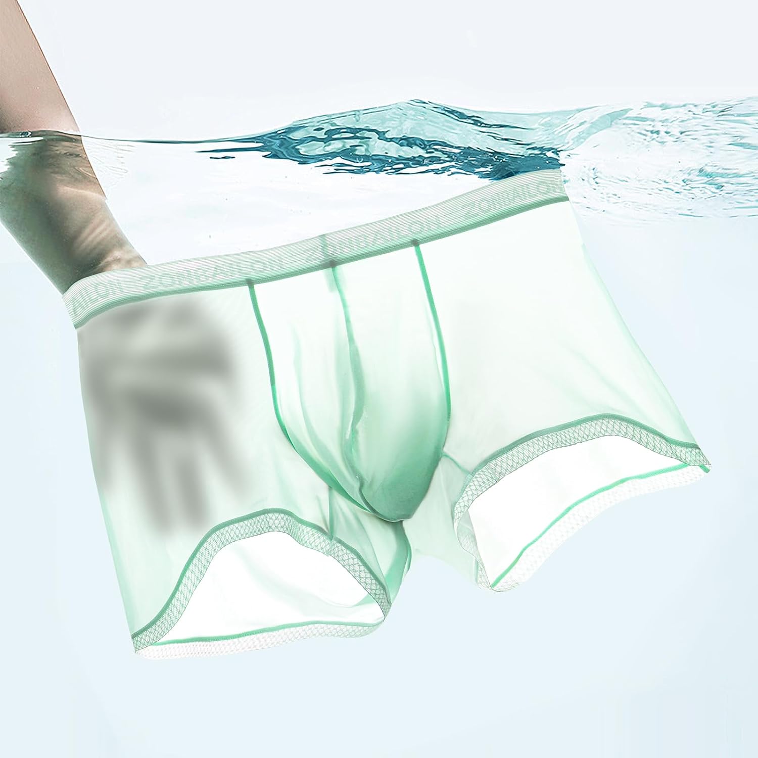 JINSHI Ice Silk Mens Sexy Underwear For Straight Men See Through Boxers Ultra Thin Sheer Trunk Bulge Pouch Boxer Briefs - Image 2