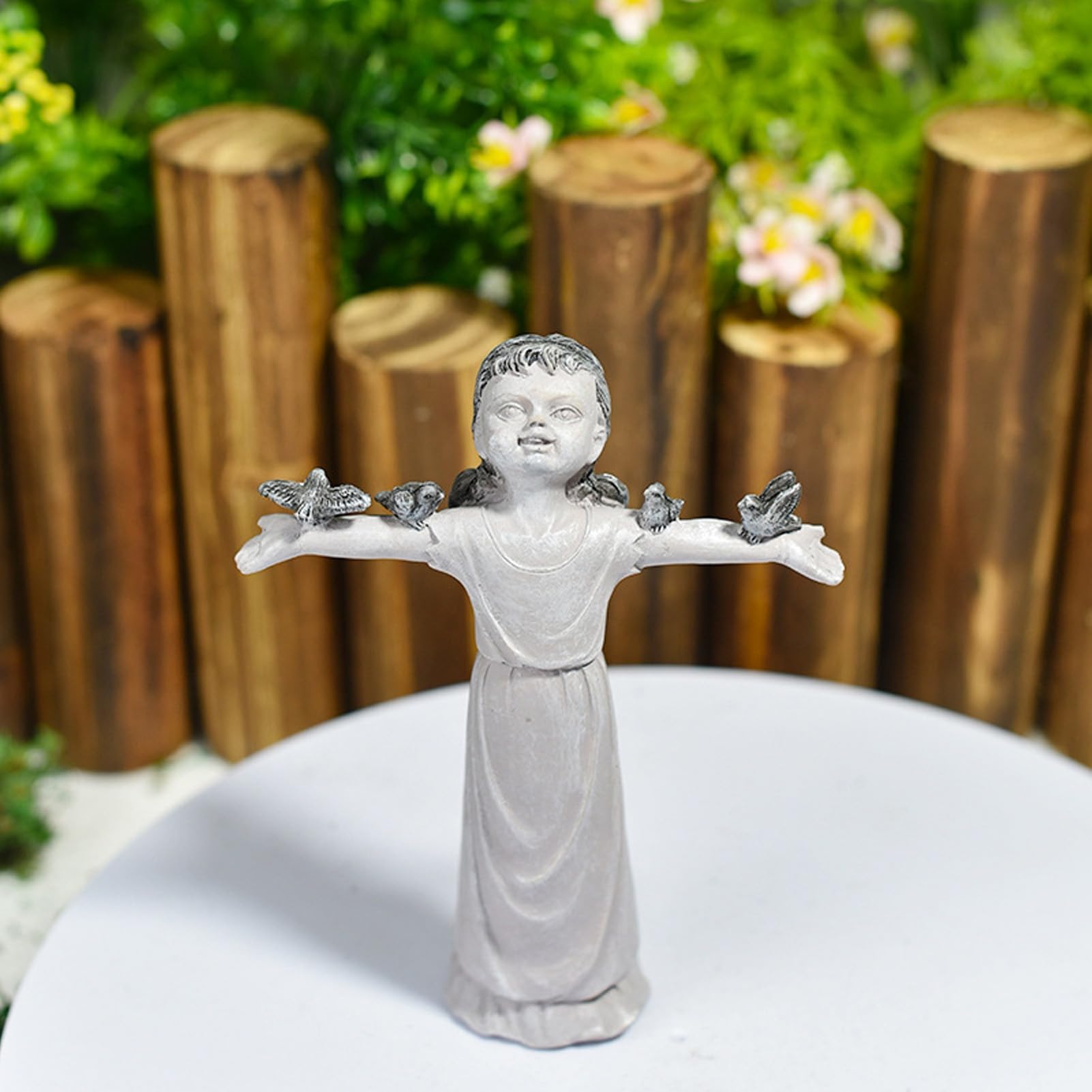 Statua da giardino per bambini e ragazzo, scultura decorativa per bambini, in resina, impermeabile, per cortile, patio, aiuola
