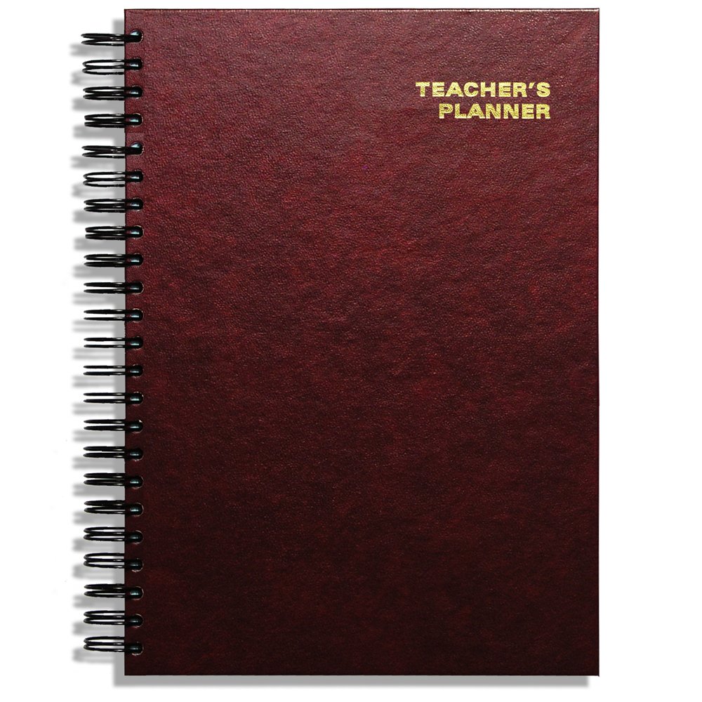 A4 Primary Teacher Planner 2026-2027 by Pirongs | 4 Period Planner | Page a Day | Undated, Hardback, Wiro-Bound Teachers Planner - 4 Lesson Day - Burgundy โ image 1