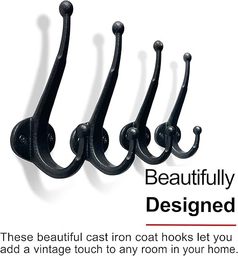 Miniatura 4 de NACH KE-NH-898 - Ganchos de pared modernos de doble punta, ganchos negros decorativos resistentes para vestíbulo, perchero y sombrero, toalleros