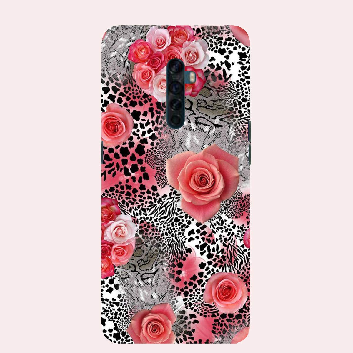 Arvi Enterprise Pink Rose Slim Light Weight Back Cover for Oppo Reno 2