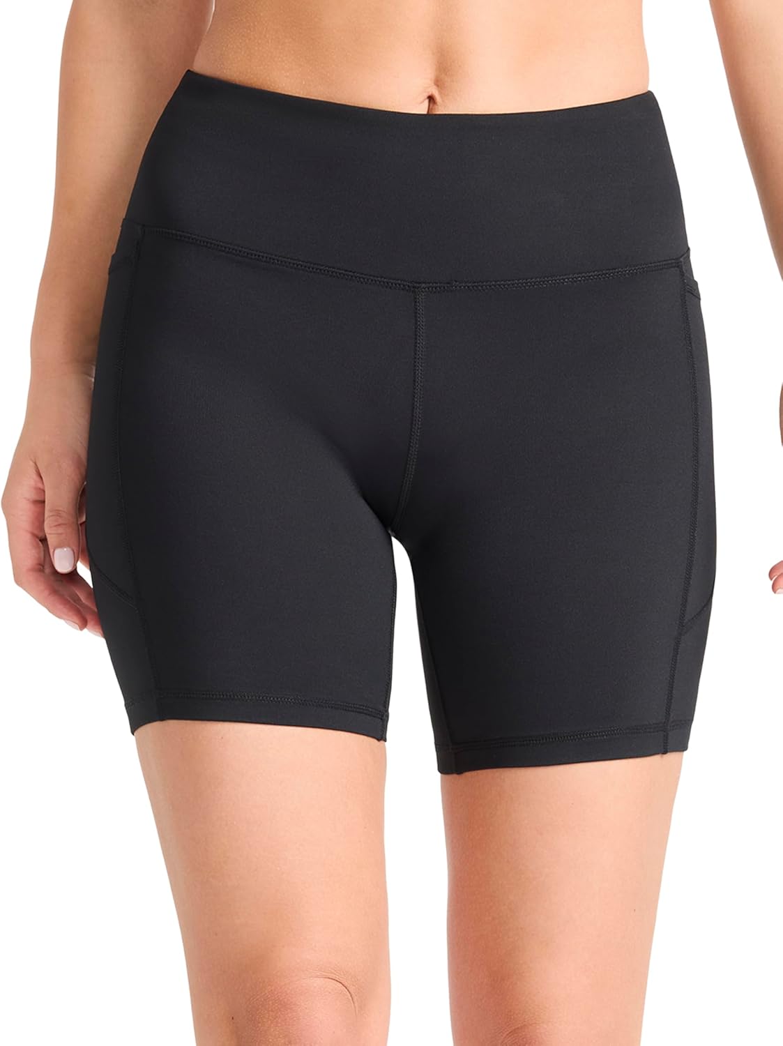 Reebok Women's Lux High-Rise Bike 6” Short, Slim Fit, Lightweight Stretch Nylon Fabric, Moisture-Wicking