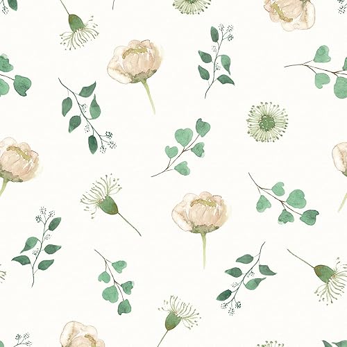 JiffDiff Papel tapiz verde autoadhesivo con diseño de bosque de 118.1 x 15.7 pulgadas, hojas verdes, papel tapiz botánico bohemio autoadhesivo para