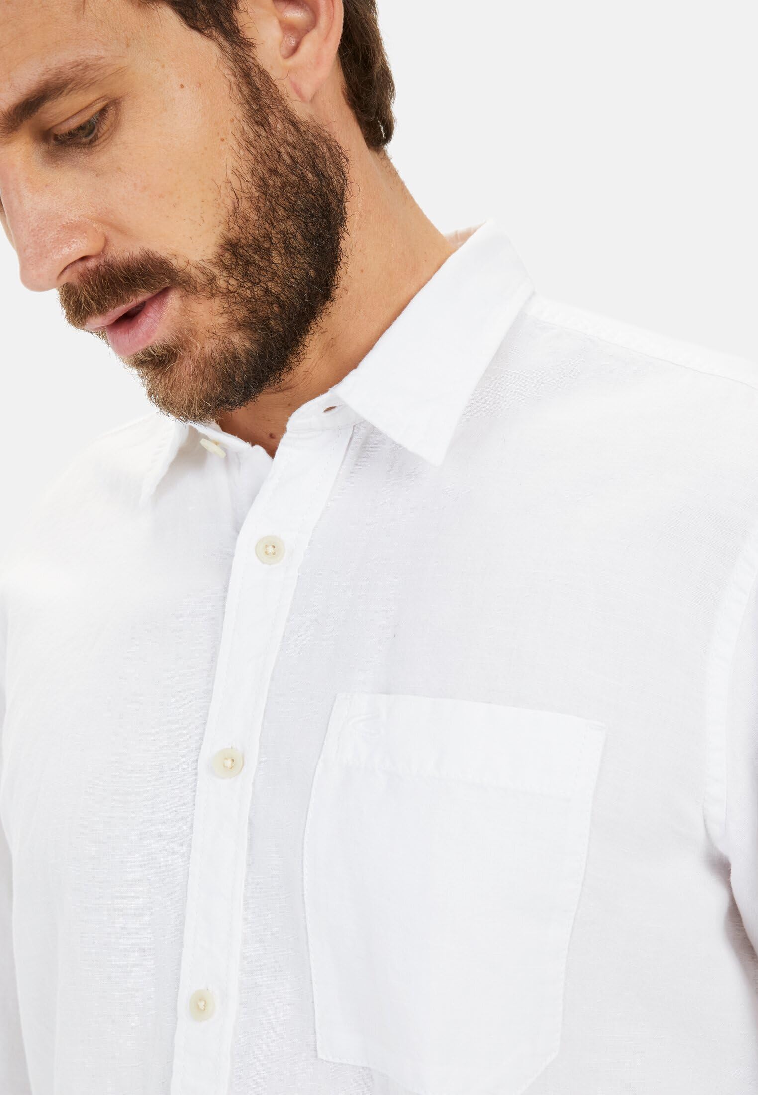camel active Herren Langarm-Leinenhemd mit Soft-Wash-Veredelung