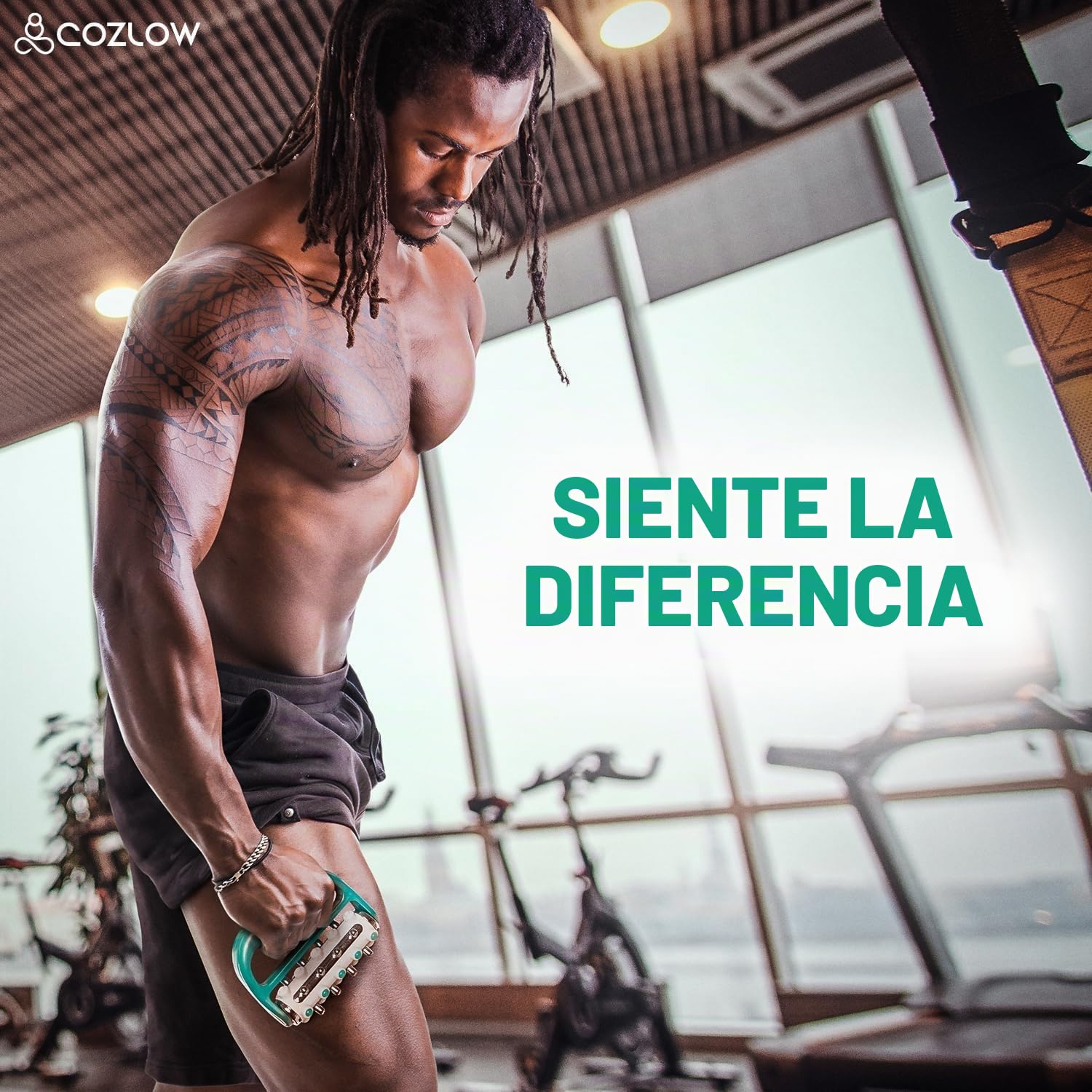 Masajeador MyoRelease de drenaje linfático + herramienta masaje para tejido cicatricial para abdomen, muslos, espalda y glúteos – Ayuda a reducir la apariencia de la celulitis – Verde – de Cozlow