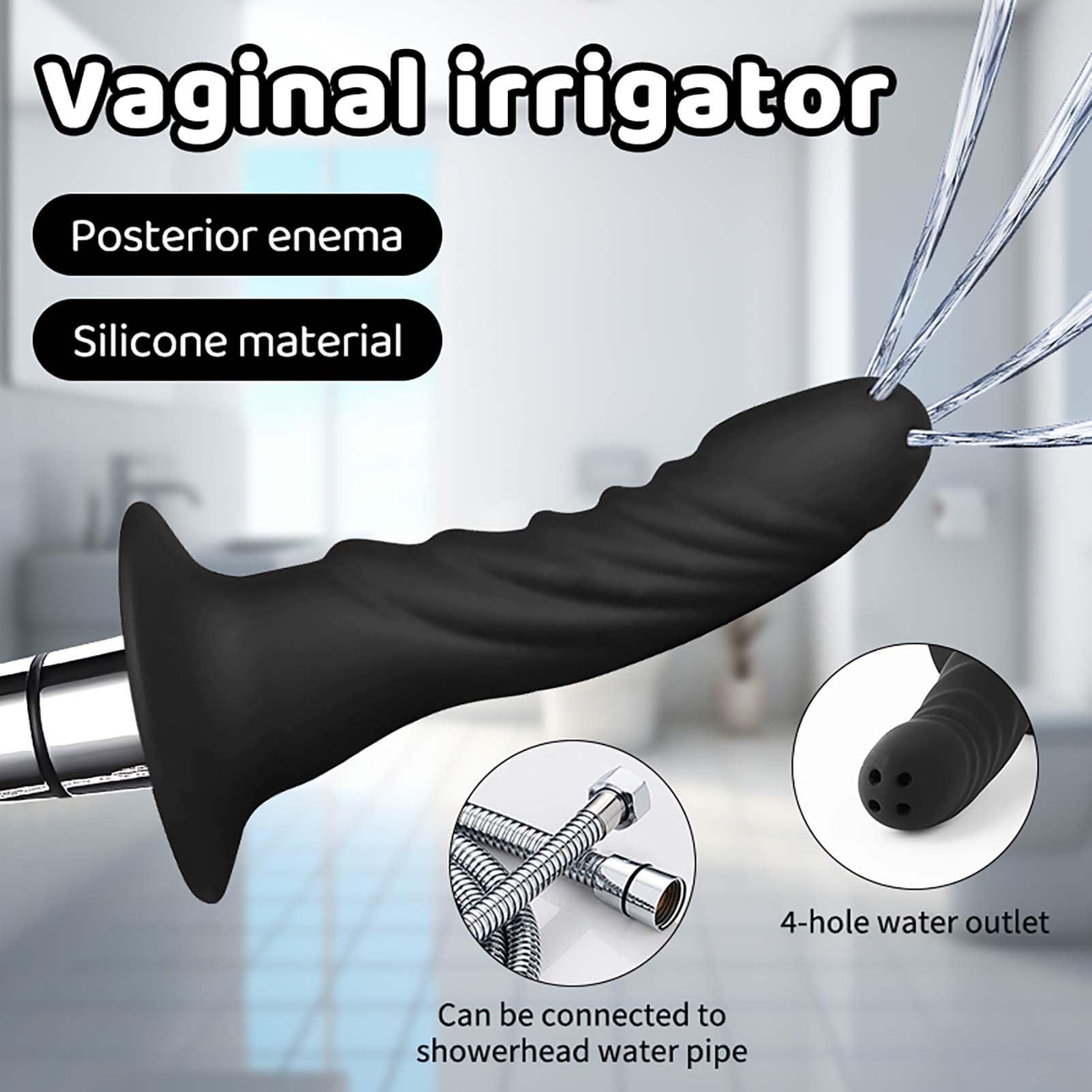 HXLXW Analdusche Silikon Intimdusche Für Männer Und Frauen, Klistier Für Analverkehr Mit Weichem Aufsatz Zur Hygienischen Analspülung Und Darmreinigung, Vaginaldusche Reinigungsgerät（8-teiliges Set）