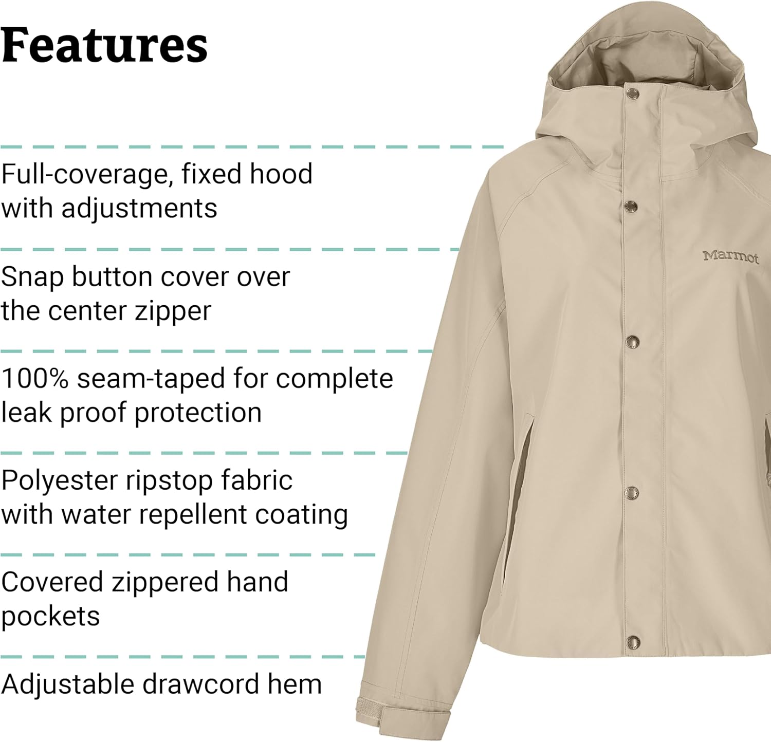 Marmot Women's Cascade Durable & Waterproof Rain Jacket - Image 6