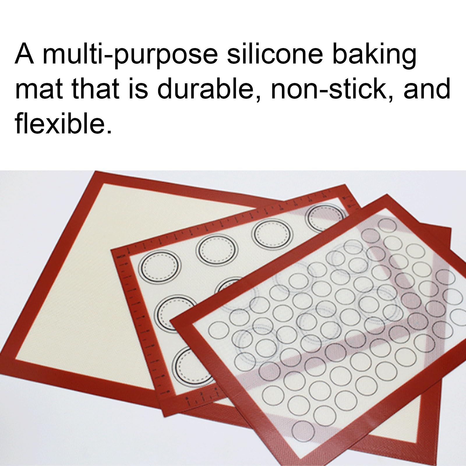 Wiederverwendbar Fiberglas-Silikon-Backmatte, antihaftbeschichtet, waschbar, wiederverwendbar, multifunktional, verdickte Silikon-Backmatte Klebt nicht(60cm)