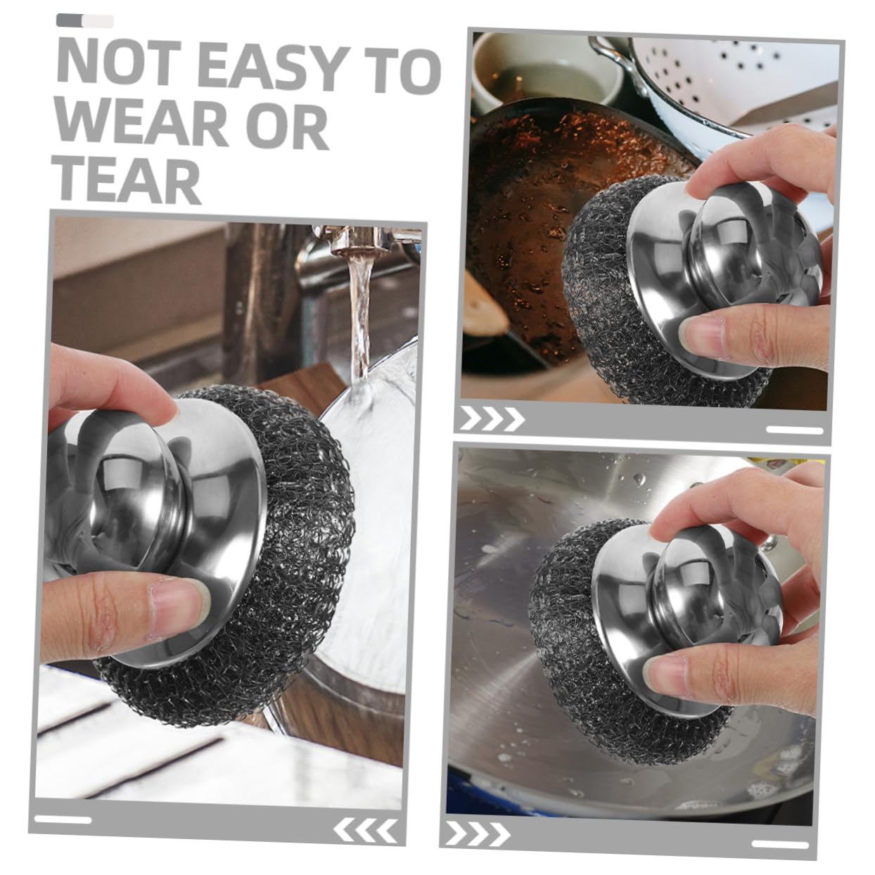 STOBAZA Steel Brush for Cleaning 2 Pcs Kitchen Dish Scrubbers Dish Scrubber Brush Comfort Grip Handle